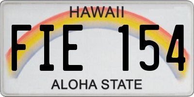HI license plate FIE154