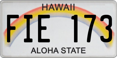 HI license plate FIE173