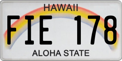 HI license plate FIE178