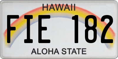 HI license plate FIE182
