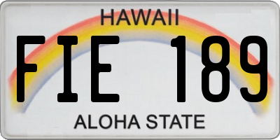 HI license plate FIE189