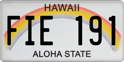 HI license plate FIE191
