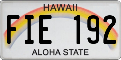 HI license plate FIE192