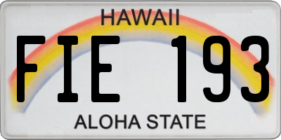 HI license plate FIE193