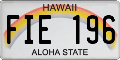 HI license plate FIE196