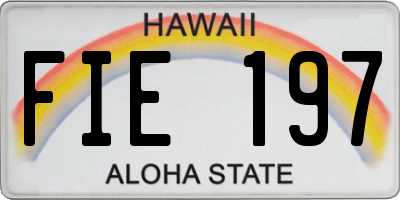 HI license plate FIE197