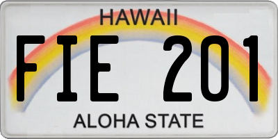 HI license plate FIE201
