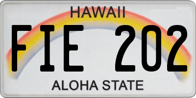 HI license plate FIE202