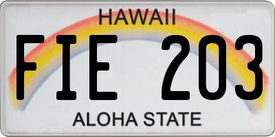 HI license plate FIE203