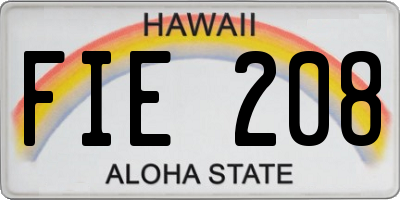 HI license plate FIE208