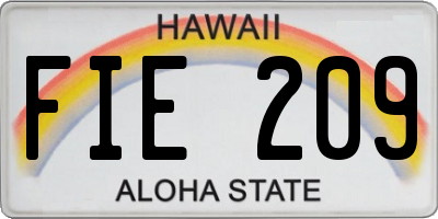 HI license plate FIE209