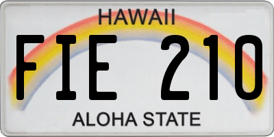 HI license plate FIE210