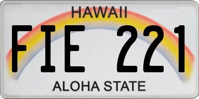 HI license plate FIE221