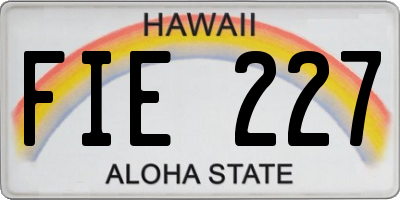 HI license plate FIE227