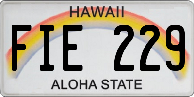 HI license plate FIE229