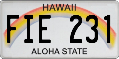 HI license plate FIE231