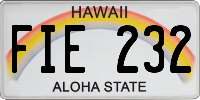 HI license plate FIE232