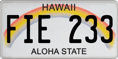 HI license plate FIE233