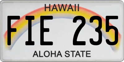 HI license plate FIE235