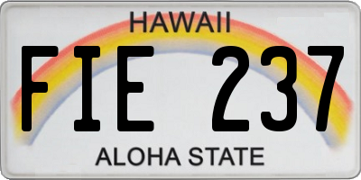 HI license plate FIE237