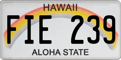 HI license plate FIE239