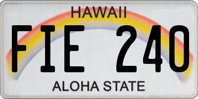 HI license plate FIE240