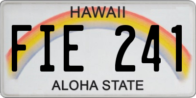 HI license plate FIE241