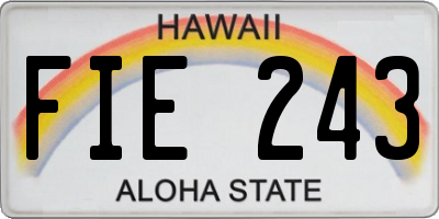HI license plate FIE243