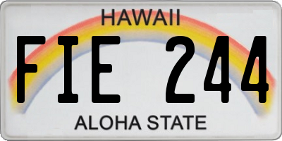 HI license plate FIE244