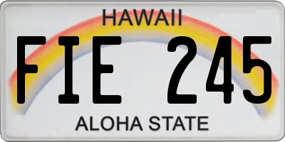 HI license plate FIE245