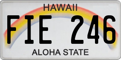 HI license plate FIE246