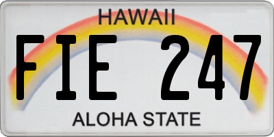 HI license plate FIE247