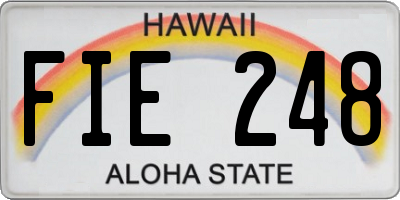 HI license plate FIE248