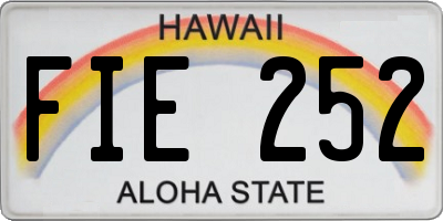 HI license plate FIE252