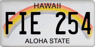 HI license plate FIE254