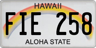 HI license plate FIE258