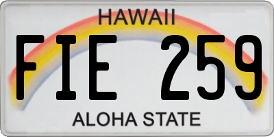 HI license plate FIE259