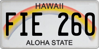 HI license plate FIE260