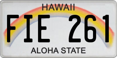 HI license plate FIE261