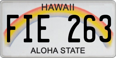 HI license plate FIE263