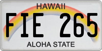 HI license plate FIE265