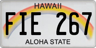 HI license plate FIE267