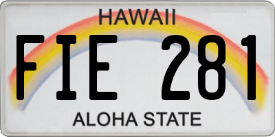 HI license plate FIE281