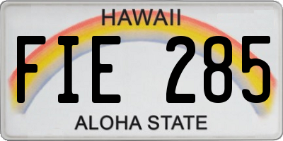 HI license plate FIE285