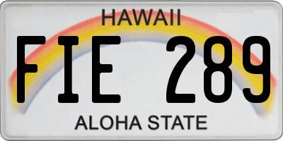 HI license plate FIE289