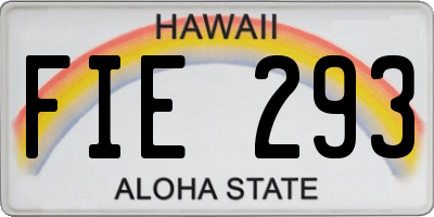 HI license plate FIE293