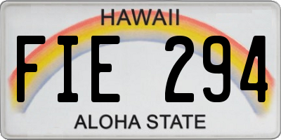 HI license plate FIE294