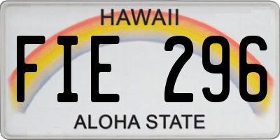 HI license plate FIE296
