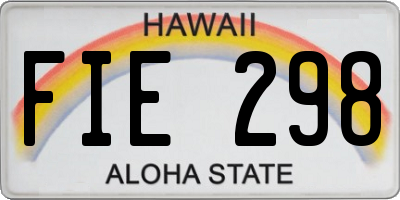 HI license plate FIE298