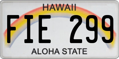 HI license plate FIE299